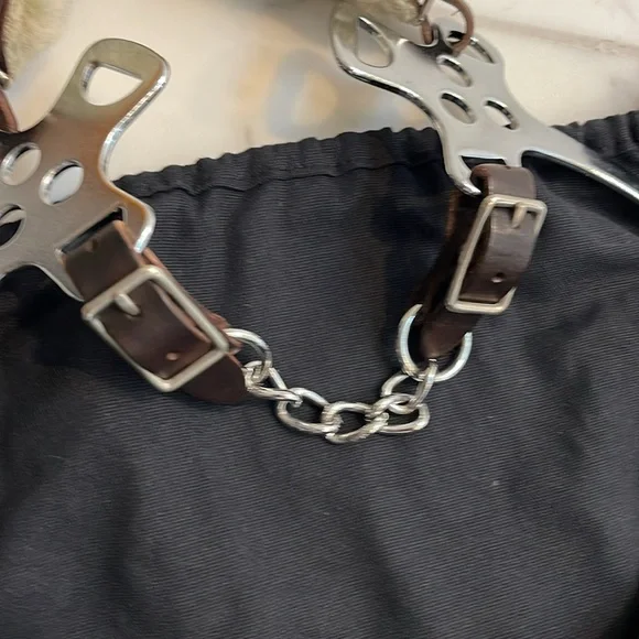 Horse and Nail handbag green silver and brown leather hobo style - Picture 3 of 15